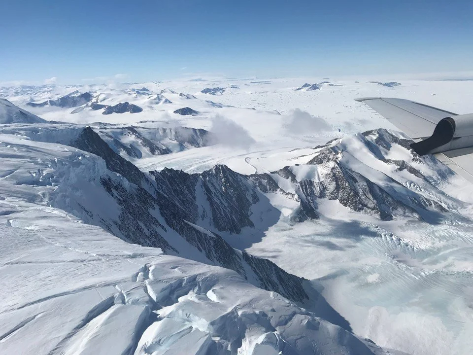 As the plane sweeps into what they call a "glacier run"