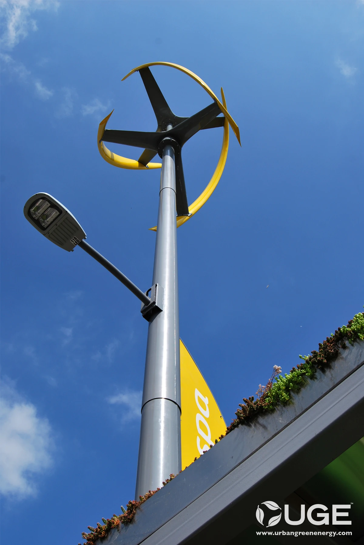 When there is no car charging, the turbine still produces energy and sends it seamlessly to the grid, but when there is no wind and a car needs to charge, it simply pulls the energy as needed from the grid