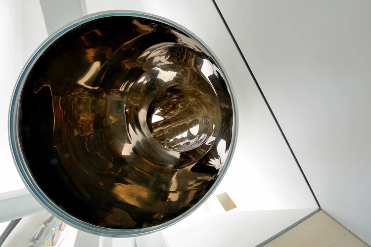 The slide is constructed from mirror-polished stainless steel (Photo: David Hoston)