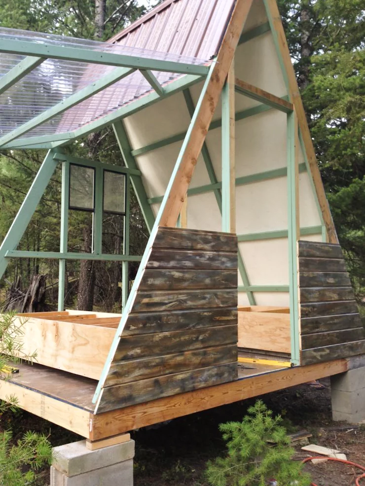 The cabin begins to take shape