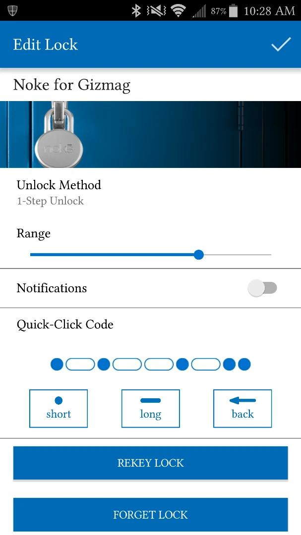 With only a few settings to change, the Noke mobile app keeps it simple and straightforward