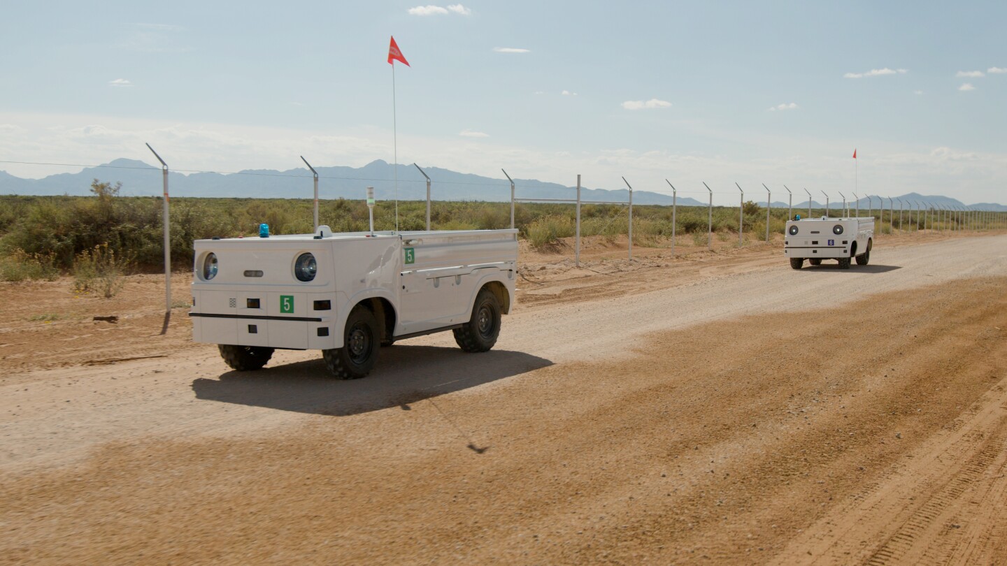 The autonomous driving suite features GPS for location, LiDAR and radar for obstacle detection, and 3D cameras for remote monitoring or operation
