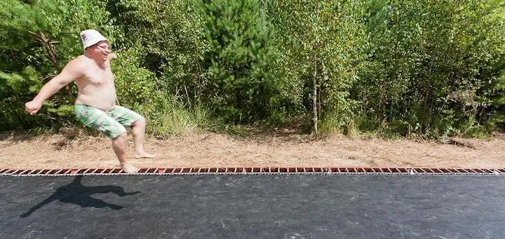 During the Archstoyanie Festival the trampoline road was used by visitors as a fun and fast way to get from one end of the park to the other