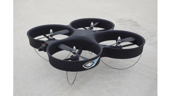 The CyberQuad can "perch and observe" to conserve battery life