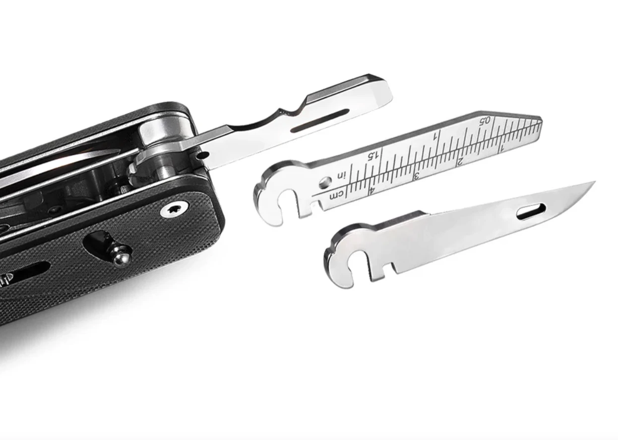 Roxon's traditional Flex system uses interchangeable implements secured via a hook-like attachment mechanism