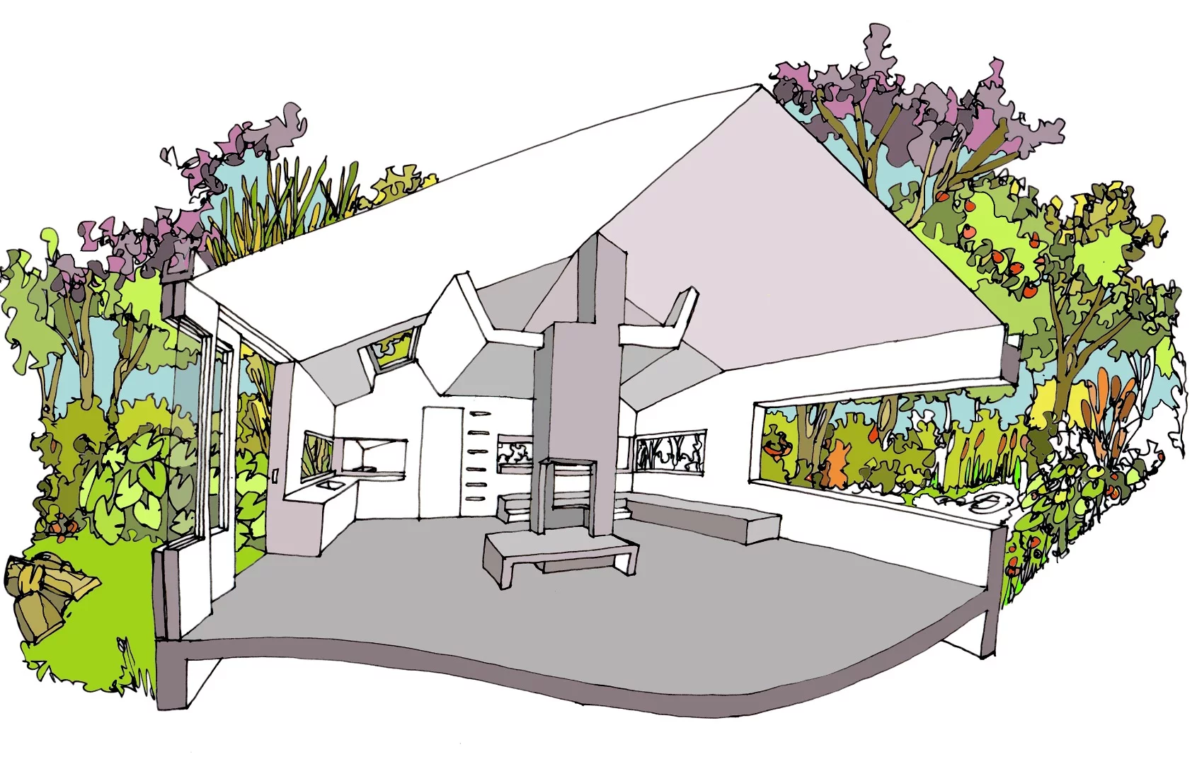 Architectural drawings of Thoreau's Cabin