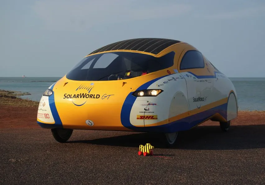 The SolarWorld GT solar-powered car is currently on a drive around the world, and embarks on the U.S. leg of its trip later this week