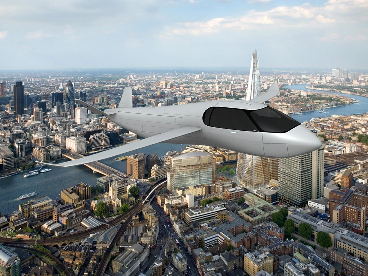 Artist's impression of the Krossblade SkyCruiser over London