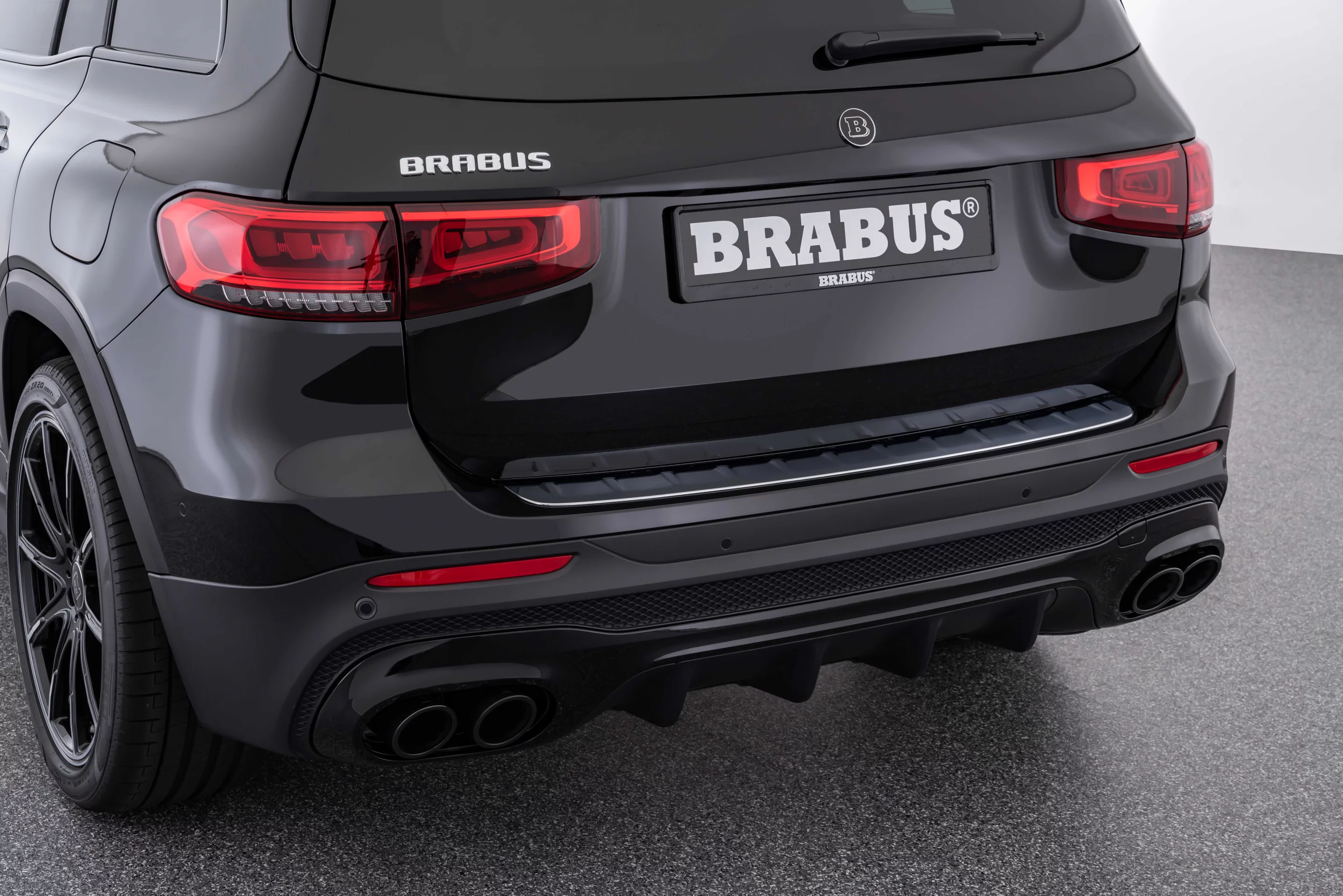 More Brabus upgrades for the Mercedes-Benz GLB are seen here at the rear of the SUV