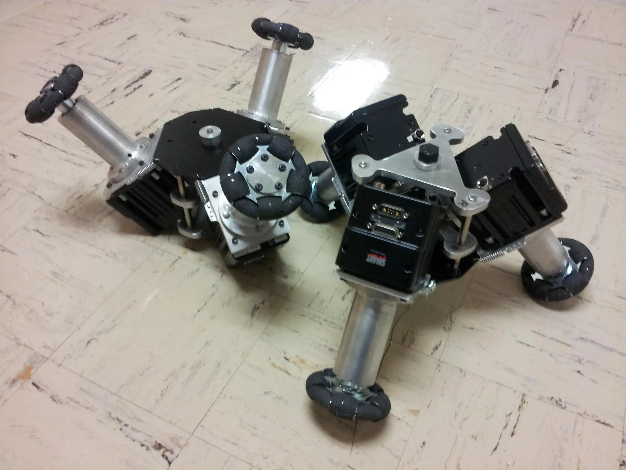 Close up of the three-motor drive system