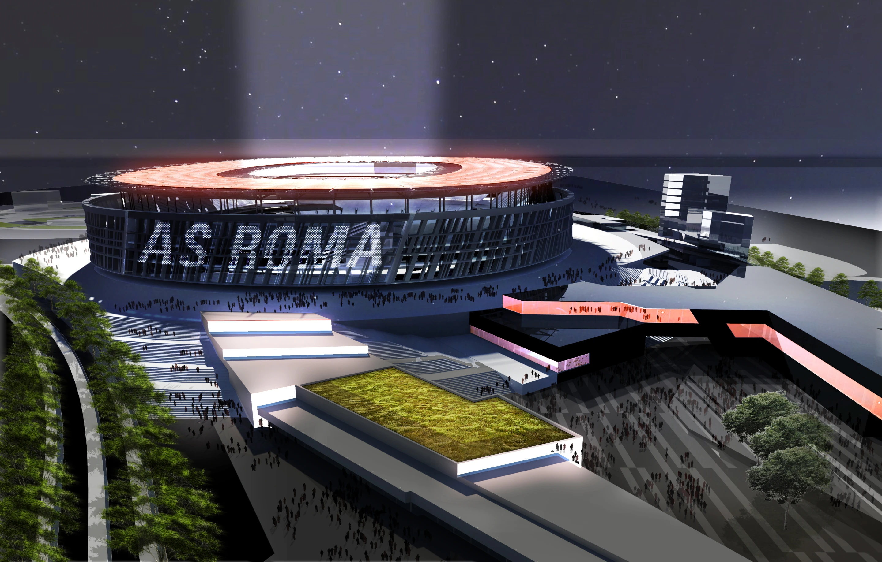 According to Woods Bagot, the stadium will be the first "truly sustainable" major European sports venue, though little in the way of detail has been forthcoming (Image: Woods Bagot)