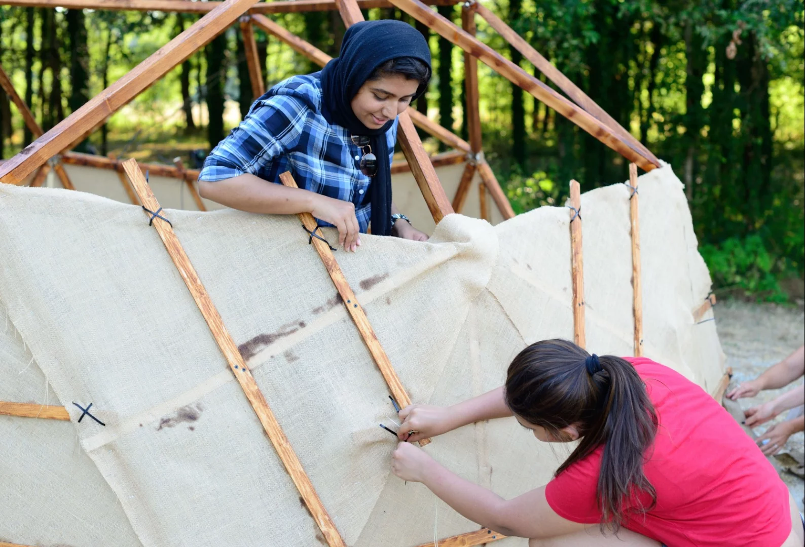 Workers toil away at Domaine de Boisbuchet