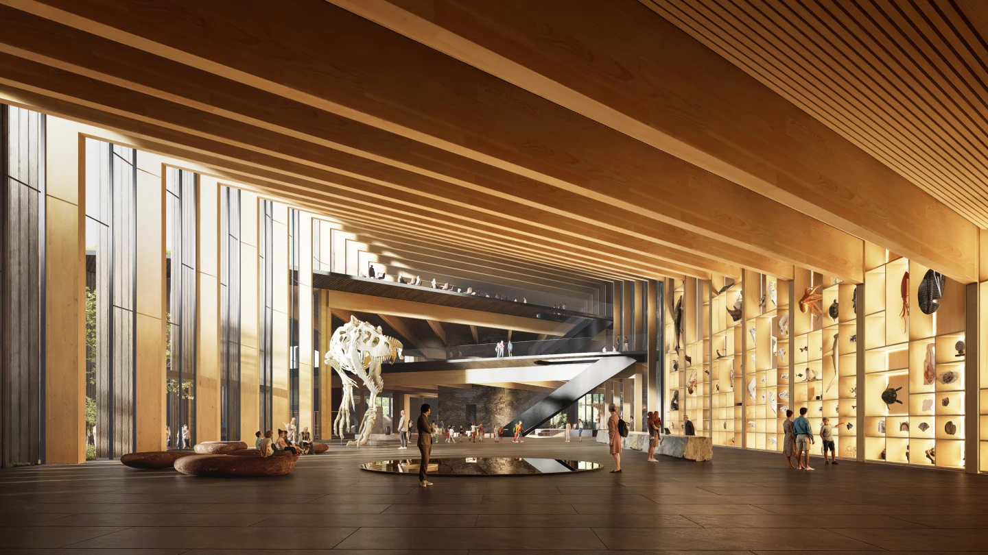 The Hungarian Natural History Museum's 23,000 sq m (almost 250,000 sq ft) interior will be arranged around a large central lobby