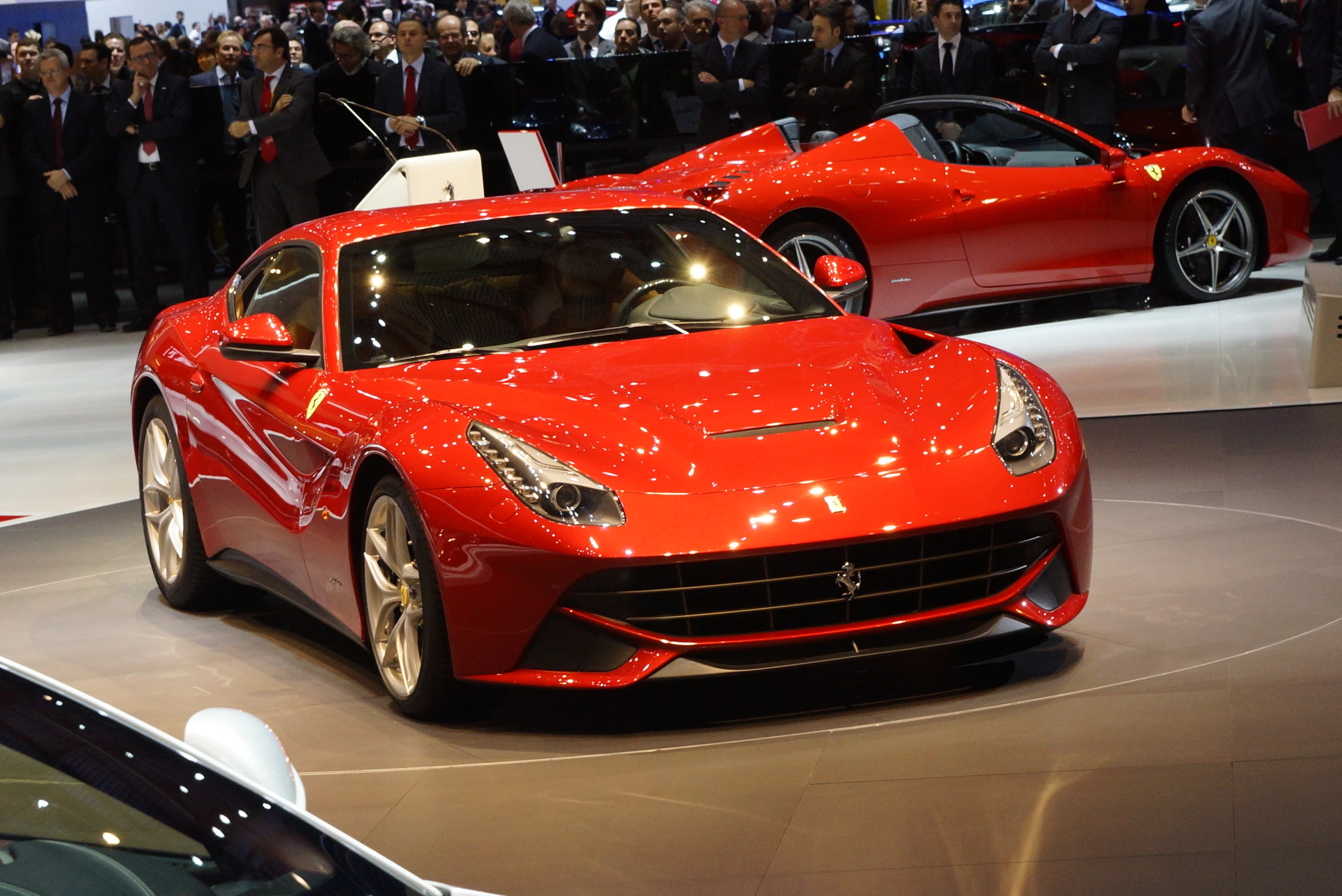 The unveiling of the Ferrari F12berlinetta at the Geneva Auto Show