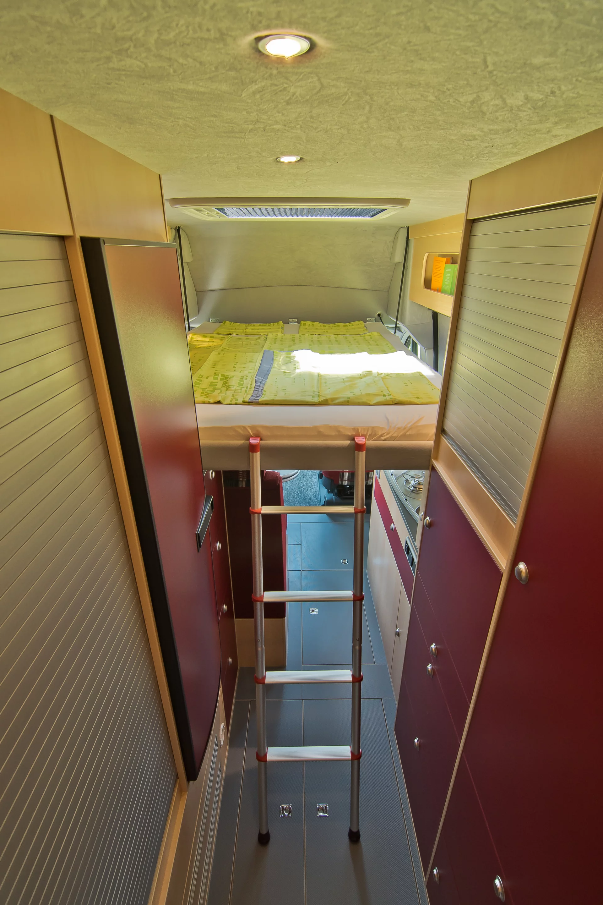 Ready for bed - the ladder stores below the floor when not in use