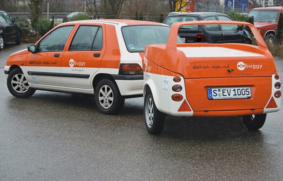Users could swap out ebuggies running low on power while en route