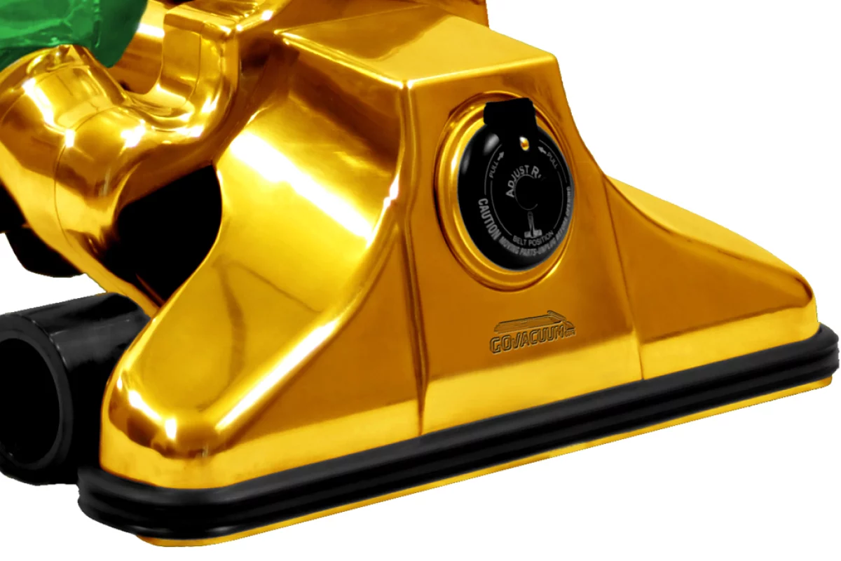 Every component of the GV62711 vacuum cleaner except for the bag, motor, and wheels is encased in 24k gold