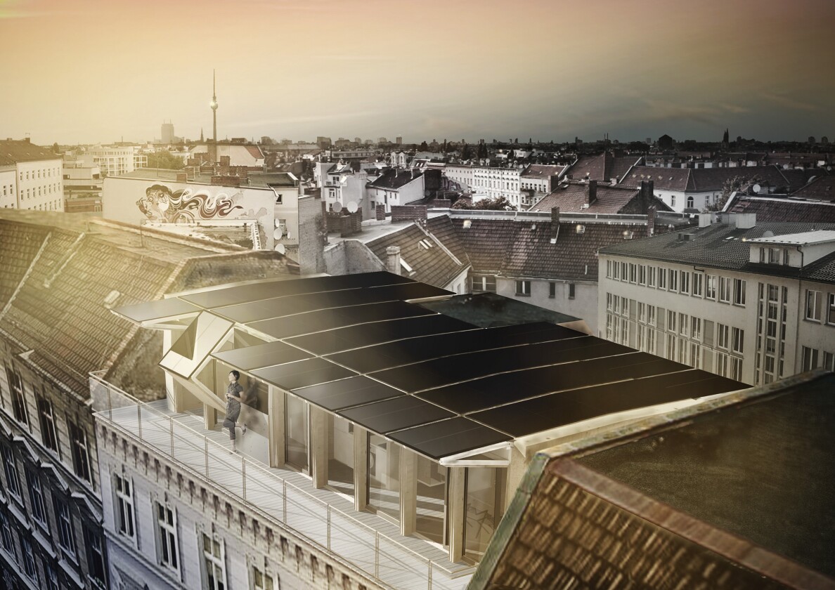 The Rooftop Project features glass-based north and south facades which allow ample natural light to permeate the interior (Image: Team Rooftop)