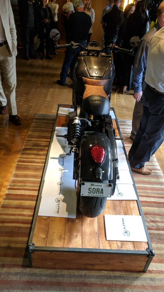 The rear of the bike with its electrically adjustable seat