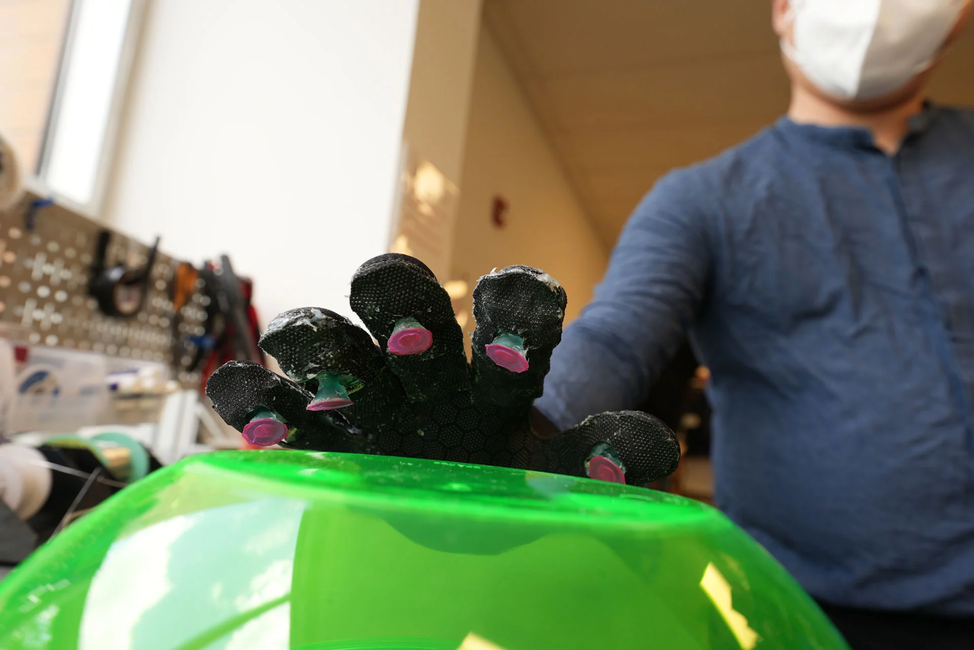 The Octa-glove during testing