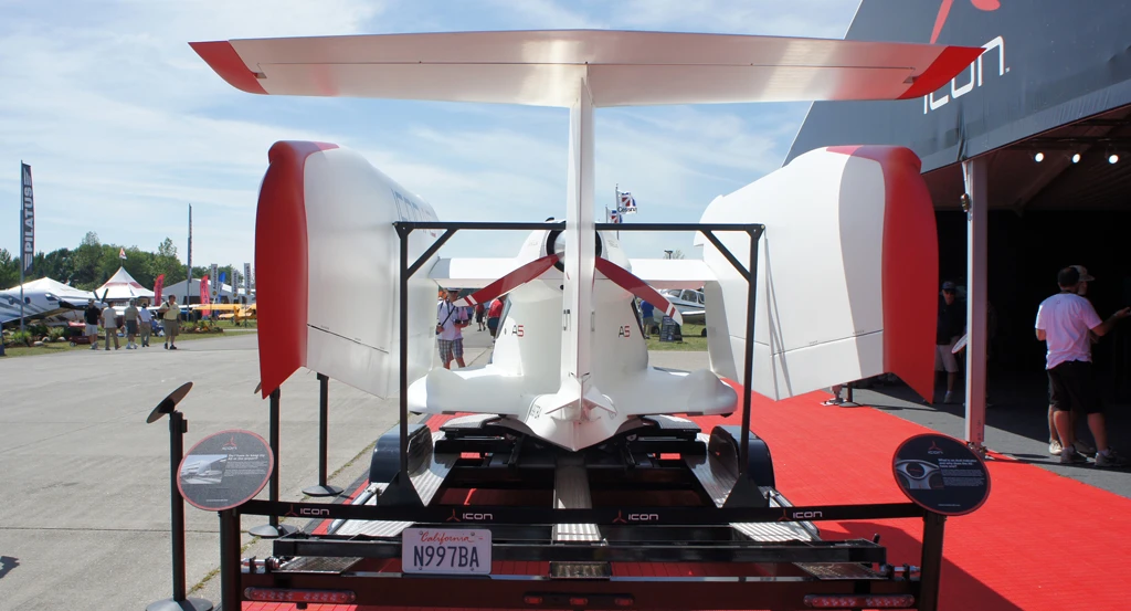 ICON Aircraft's A5 amphibious, two-seat, composite carbon fiber plane at Oshkosh/EAA Airventure 2010 (Image: Noel McKeegan)