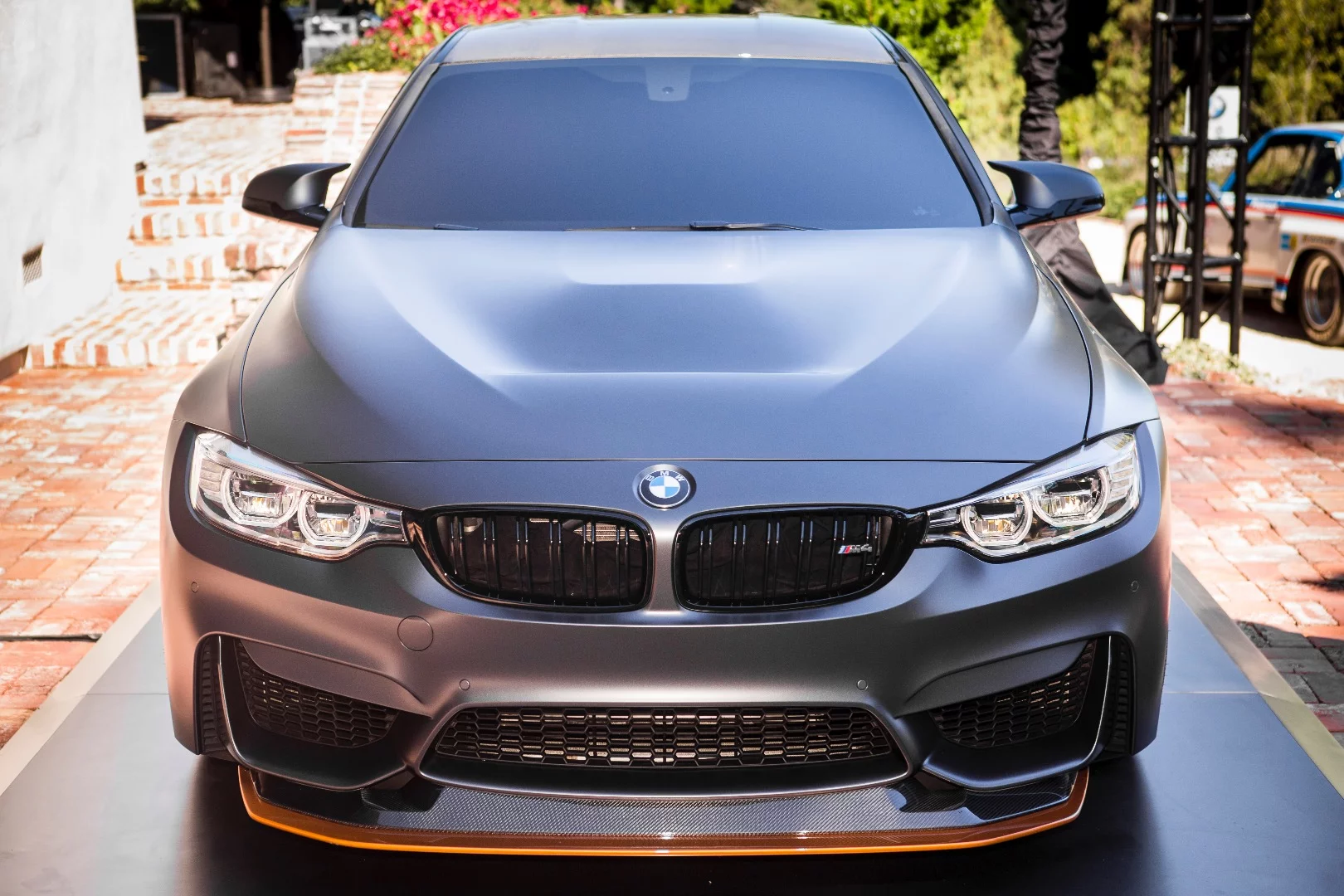 The new BMW concept is painted up in Frozen Dark Grey Metallic with Acid Orange accents