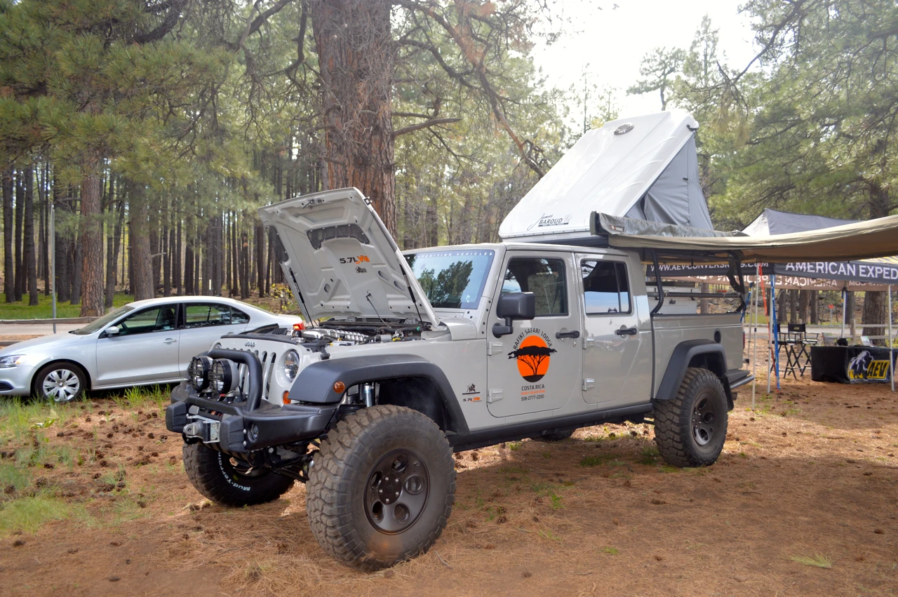 Jeep Wrangler with pickup conversion and full camp kit