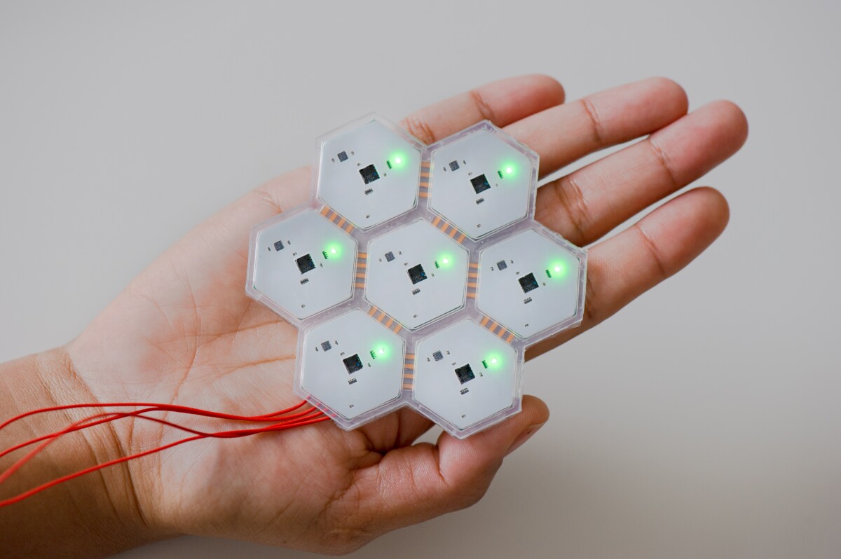 Each cell is only about one inch in diameter and packs sensors that help provide tactile feedback to the patient (Photo: TUM)