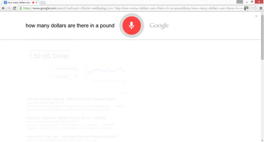 It's possible to search using voice with the Chrome browser
