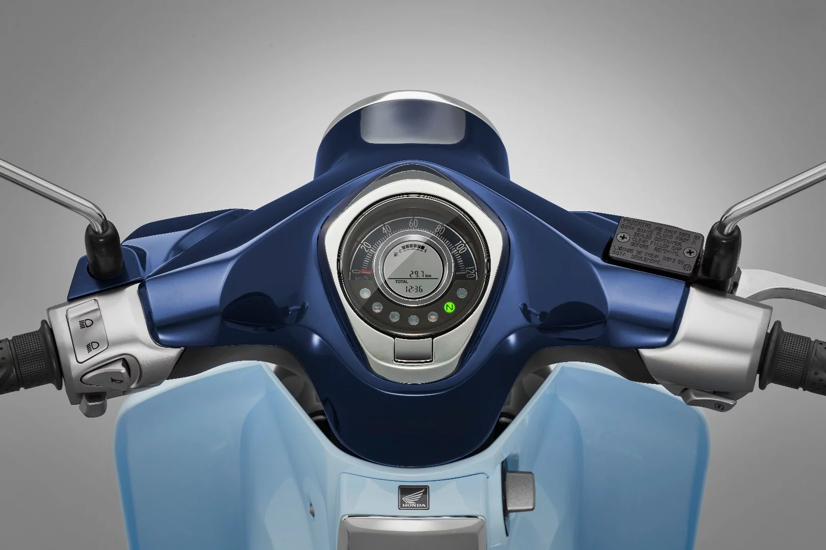 The instrument panel of the 2018 Honda Super Cub C125