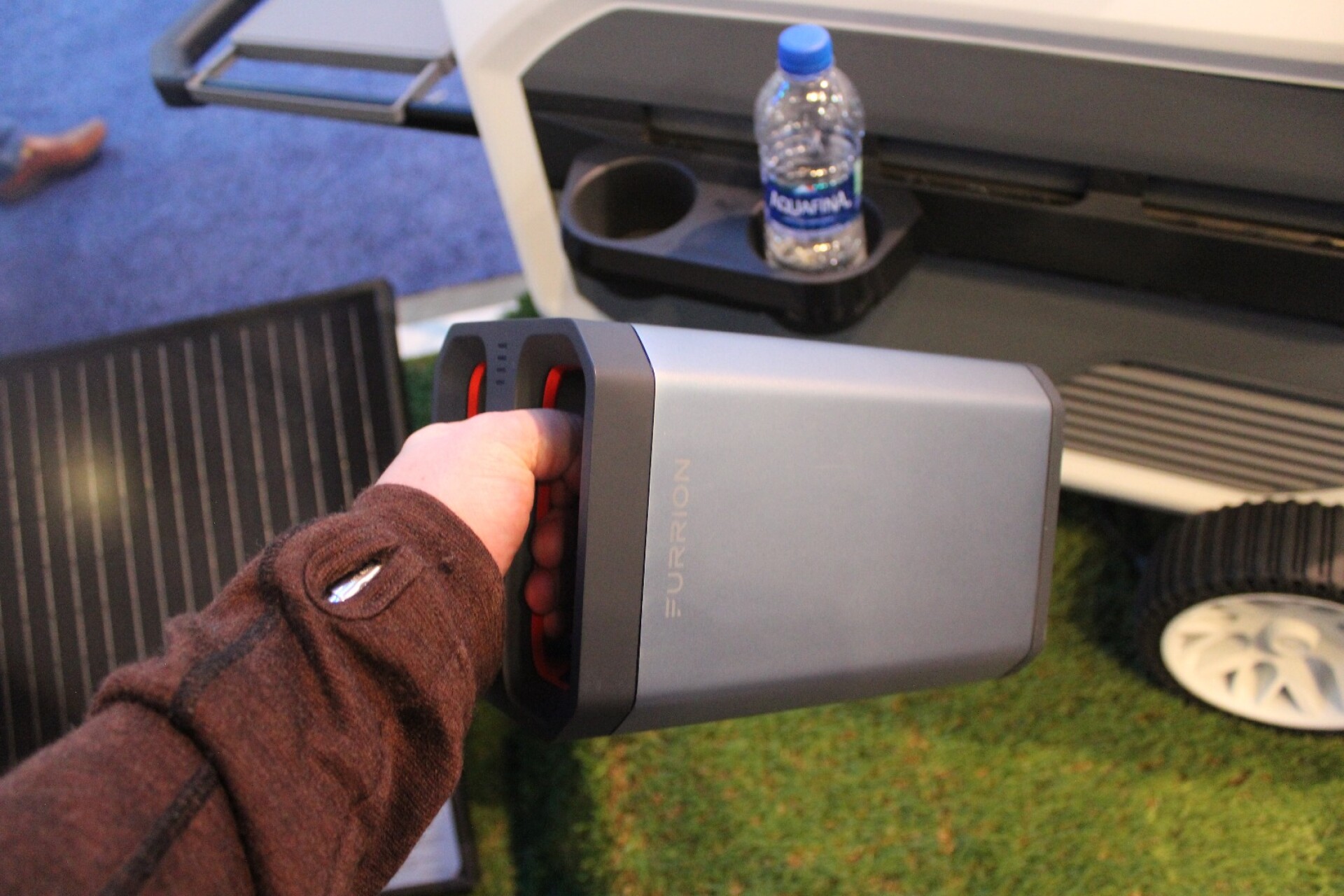 Furrion's batteryswapping, rolling electric cooler confidently caters