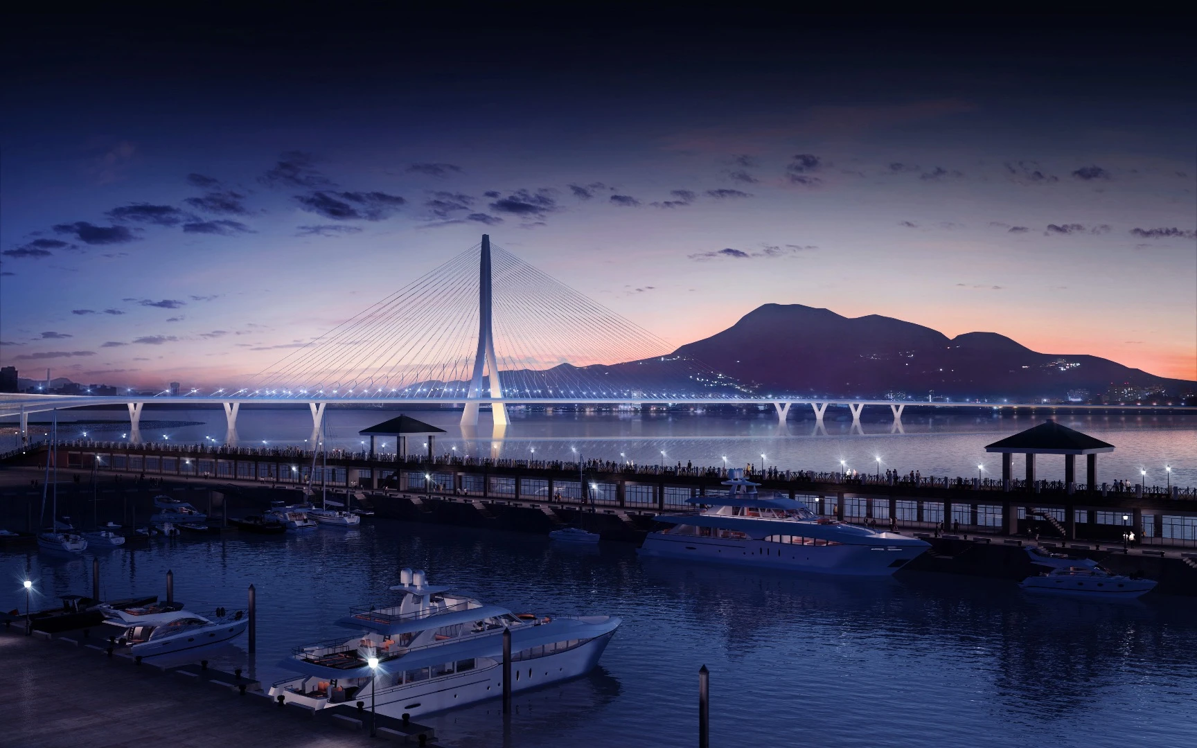 The Danjiang Bridge will measure 920 m (3,018 ft)-long in total