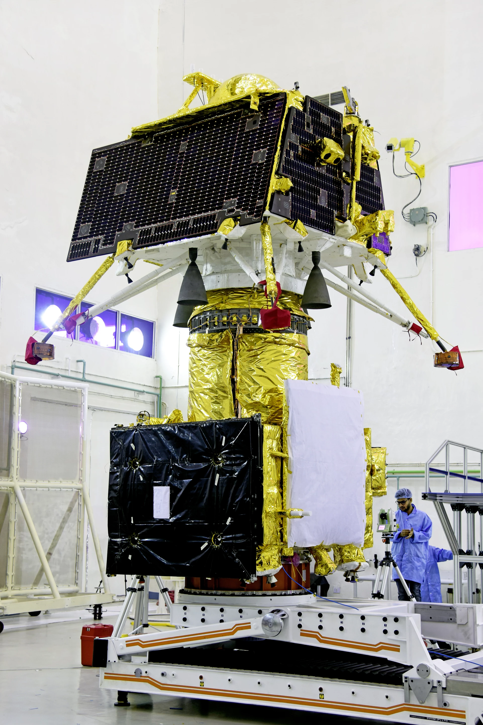 The Vikram lander mounted atop the Chandrayaan-2's orbiter