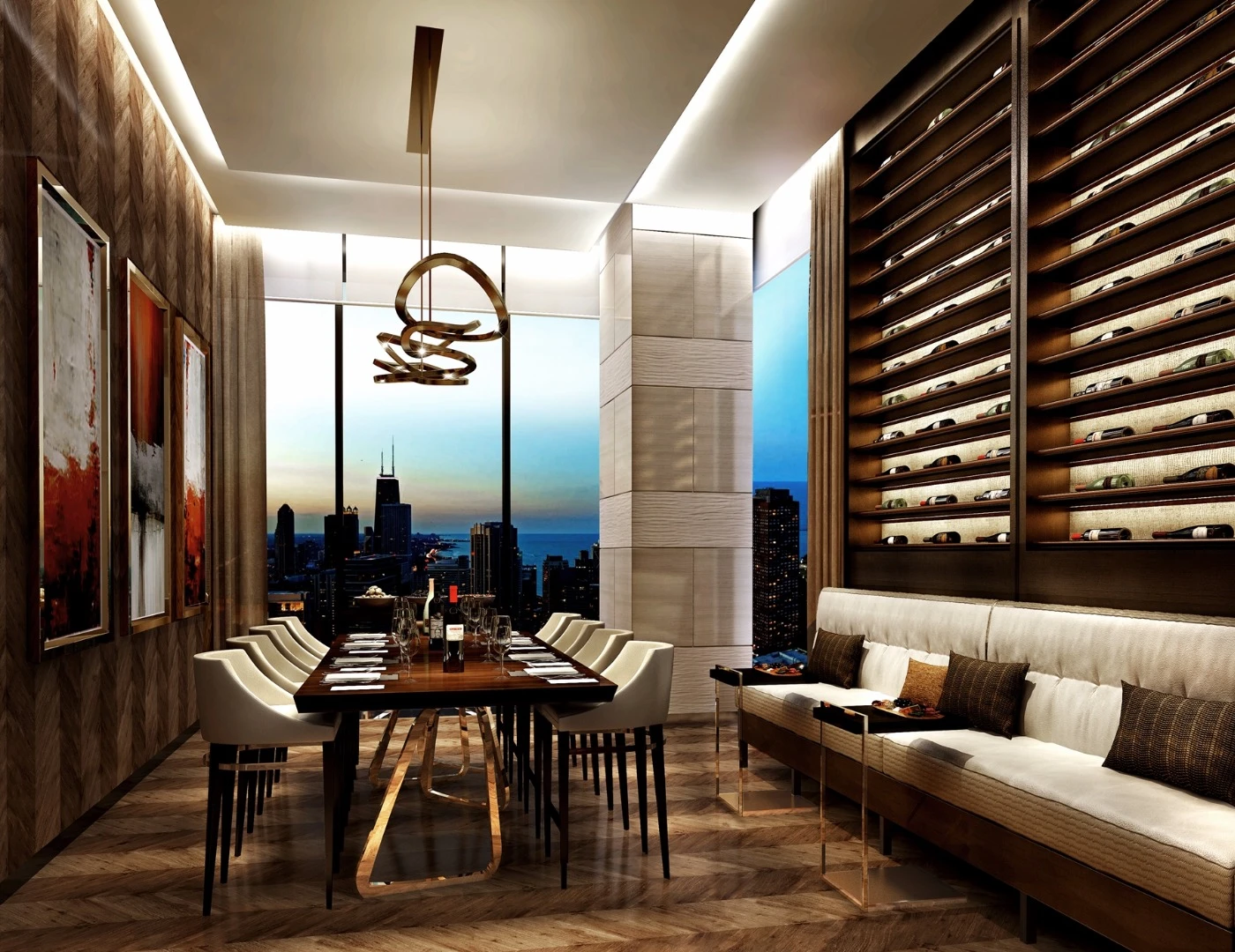 Residents at the Vista Tower have access to a wine tasting room