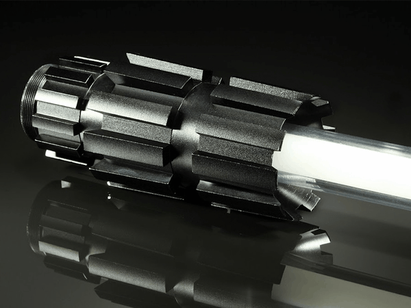 The LaserSaber screws directly into the Spyder 3 laser