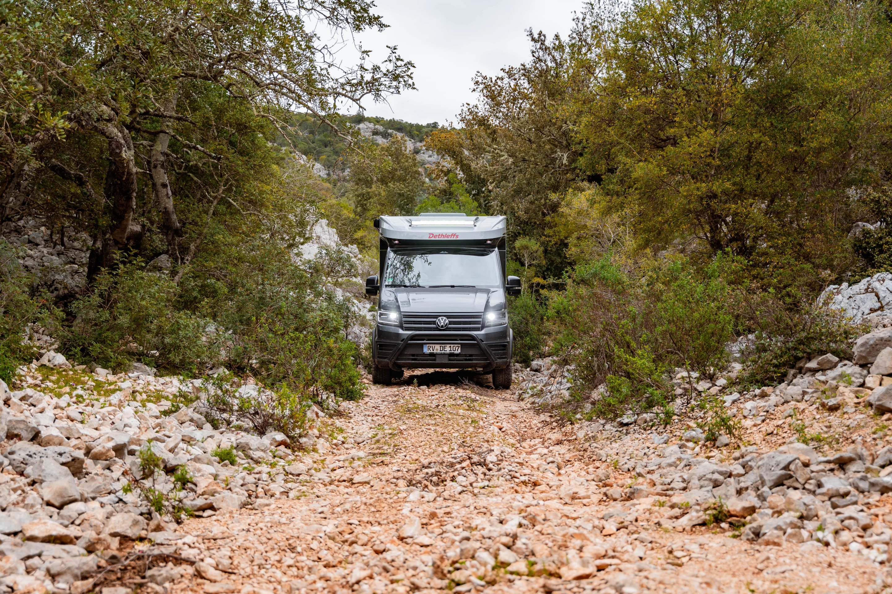 The Globebus Performance 4x4 isn't the sleekest, nimblest camper vehicle for narrow off-road tracks, but it holds its own