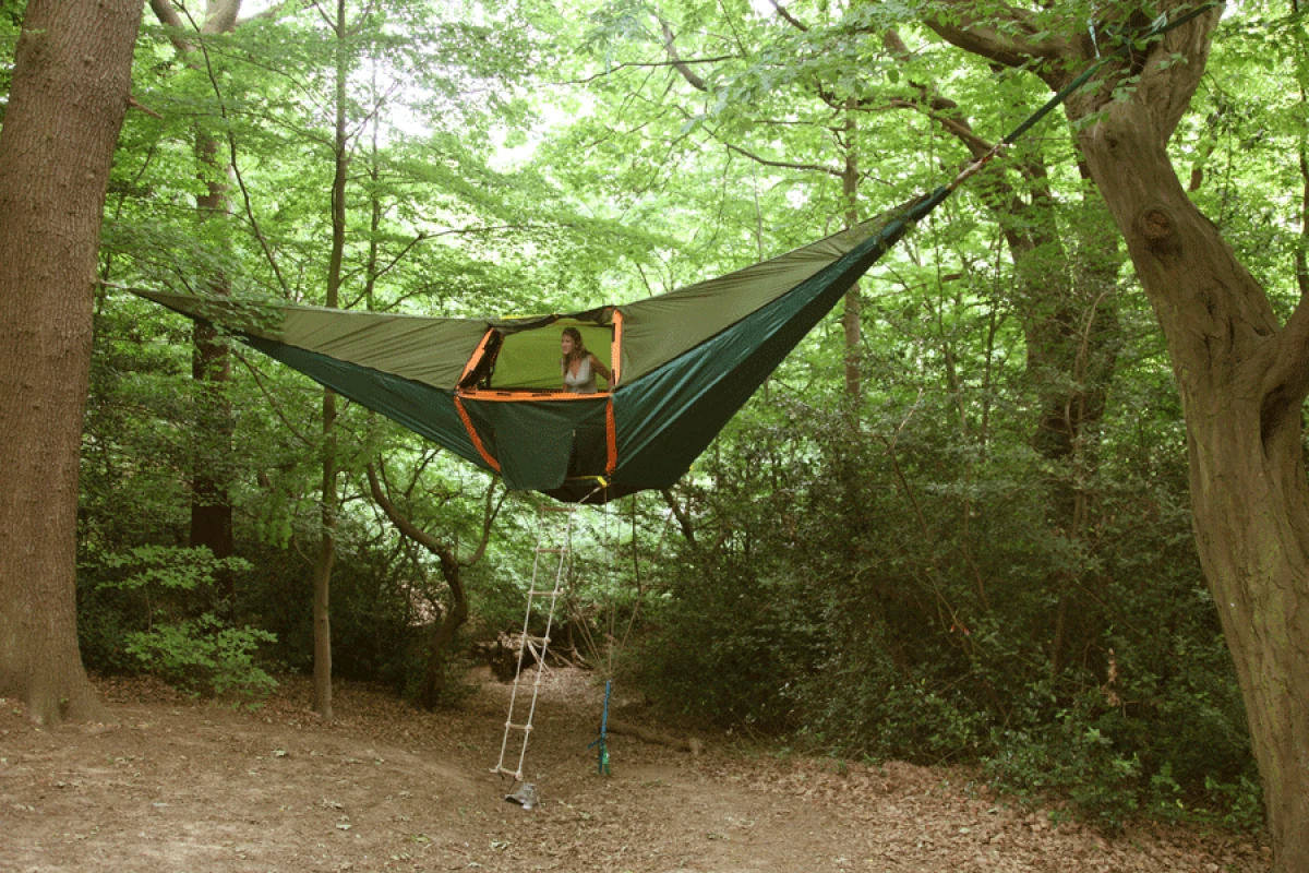 This strange looking tree shelter was created by a team of British designers to provide portable habitation for campers