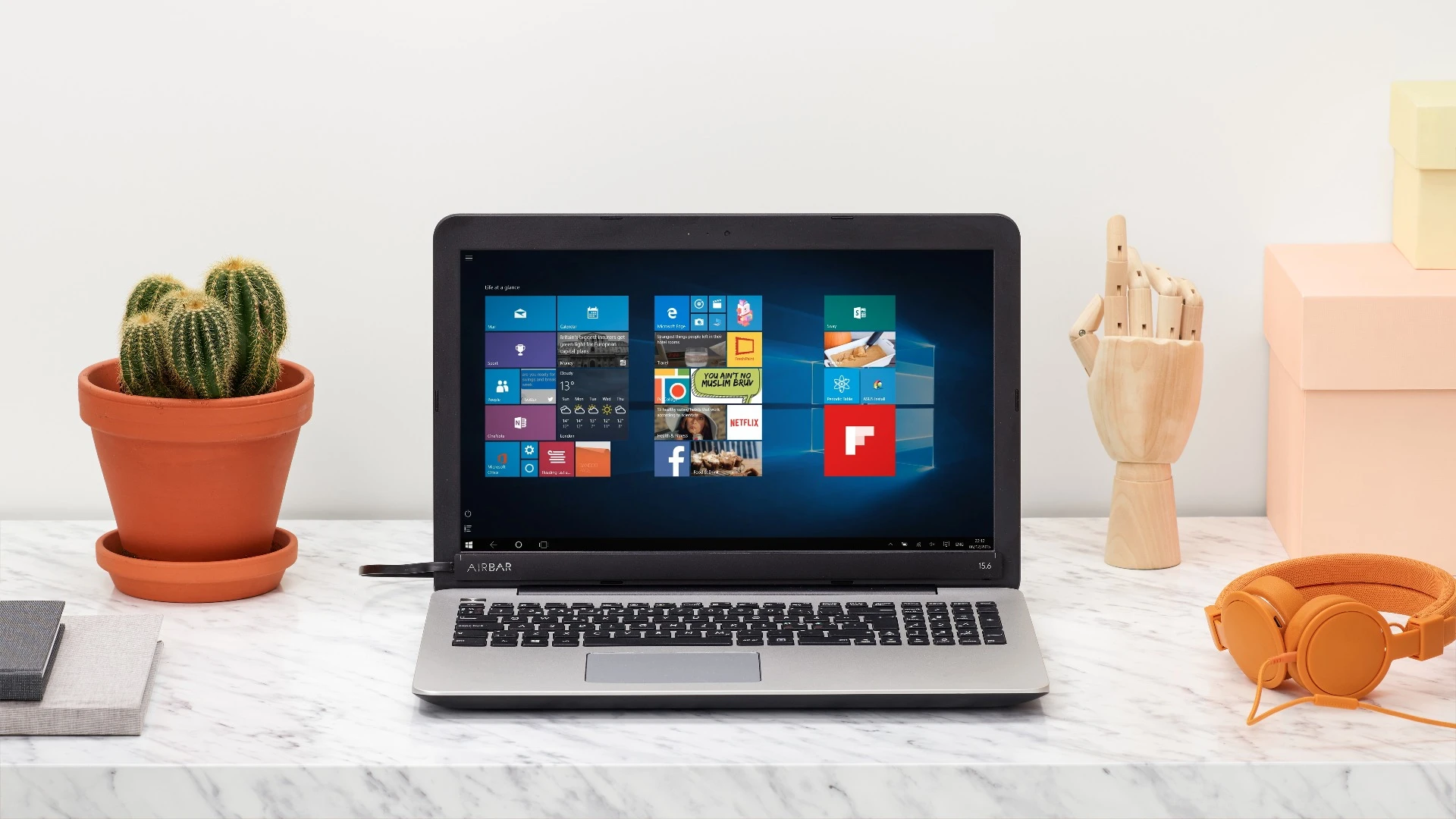The AirBar fits easily on Chromebooks and new or existing Windows laptops