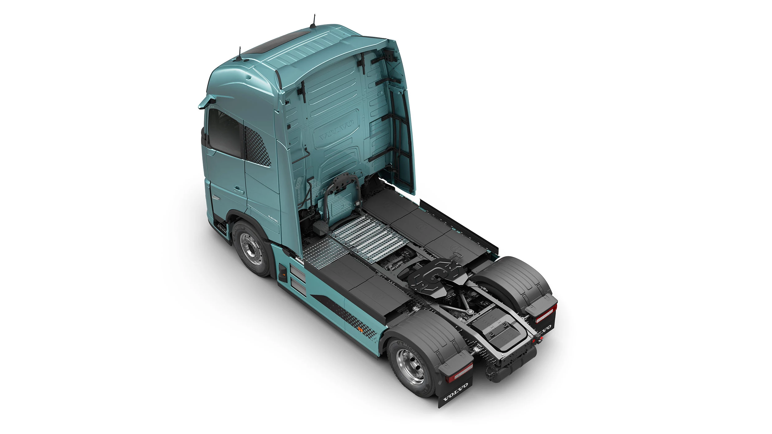 Volvo FH long range EV truck from the top, without trailer