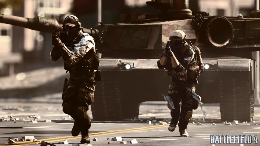 DICE then demonstrated Battlefield 4's multiplayer by cramming 64 people on stage at once for a skirmish across a war-torn Shanghai