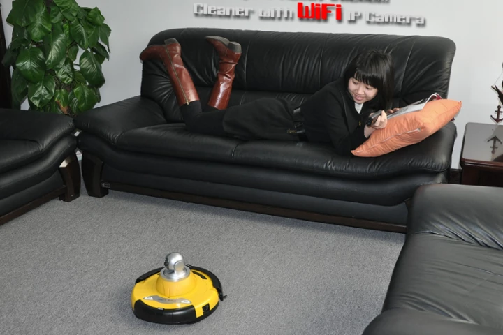 The Chinavasion robotic vacuum cleaner not only cleans your floors, it allows you to survey your domain and chat with your family