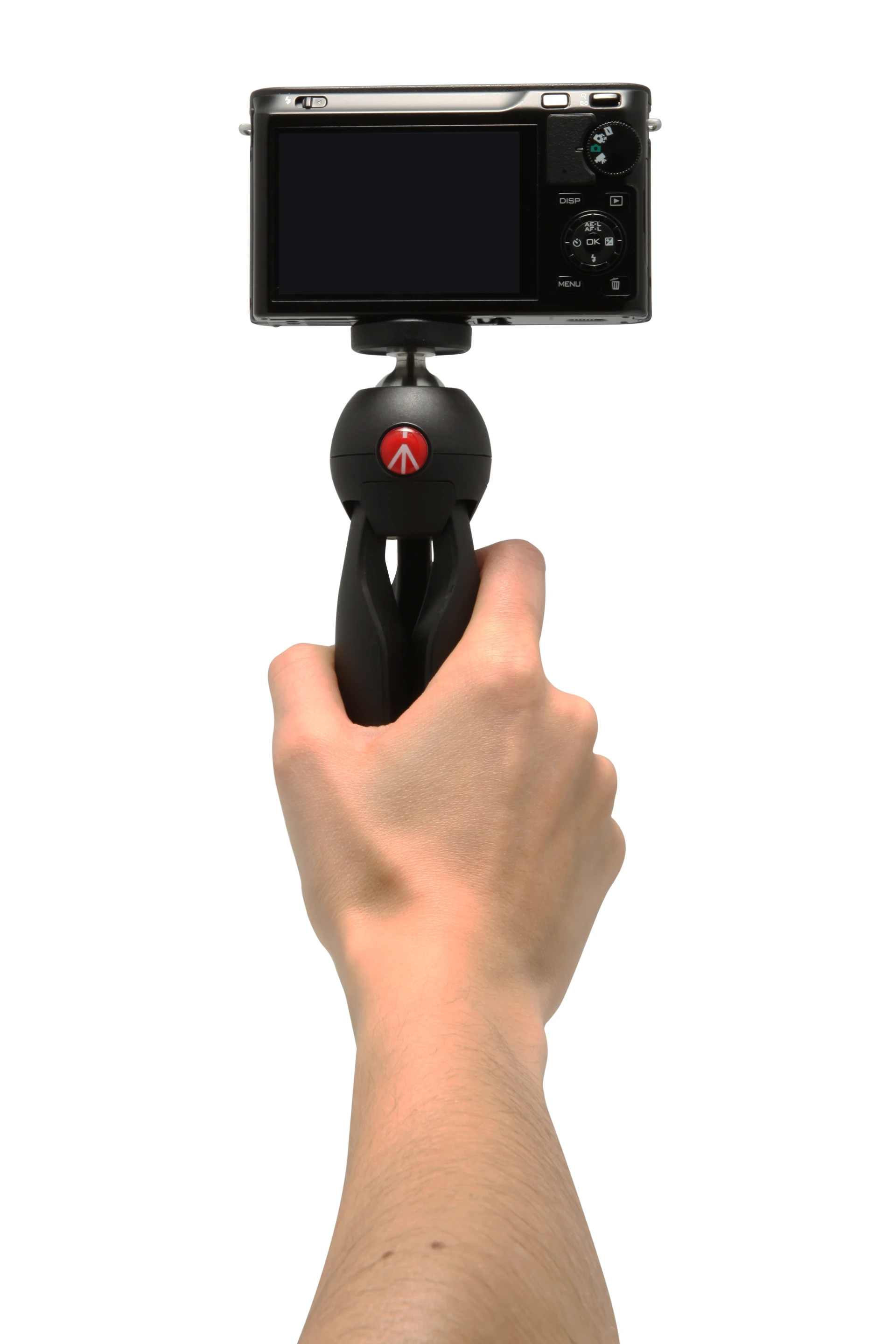 The curve of the legs on the Manfrotto Pixi mean that it's comfortable to use as a video grip