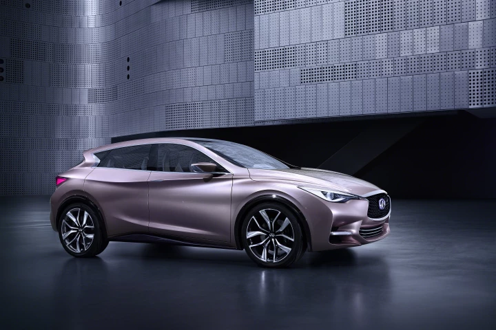 Infiniti say its new Q30 Concept challenges categorisation – "not a coupe, not a hatch and not a crossover but a fusion of the three body styles"