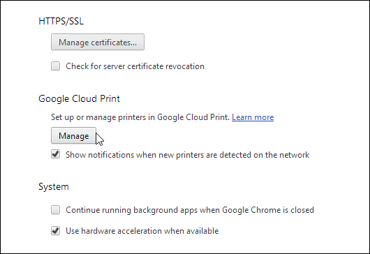 setup google cloud printer