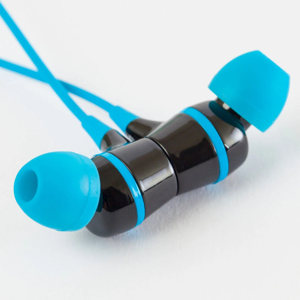 The two ear buds are designed to snap together, so they can be worn around the neck when not in use
