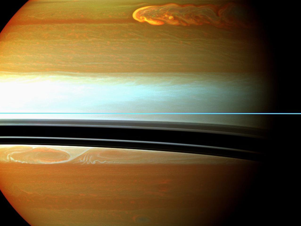 Saturn's northern storm marches through the planet's atmosphere (Image: NASA/JPL-Caltech/Space Science Institute)