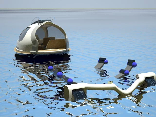 The Seajet Capsule is a modular unit that can operate on land or water