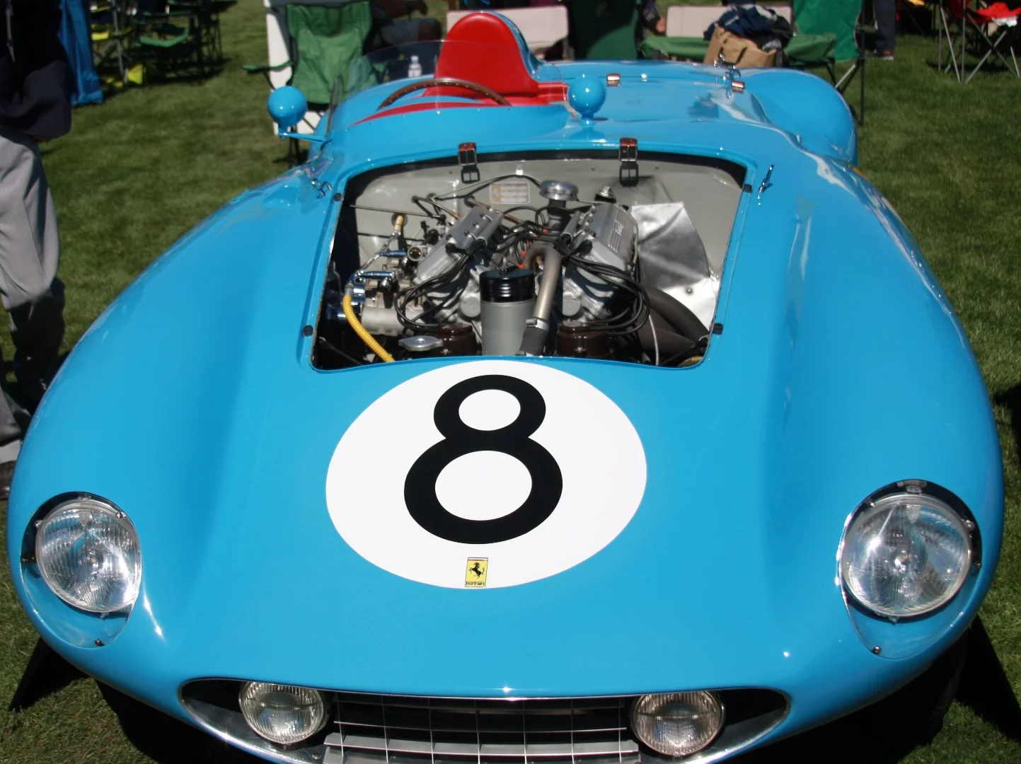 1955 Ferrari Mondial with hood off at The Quail