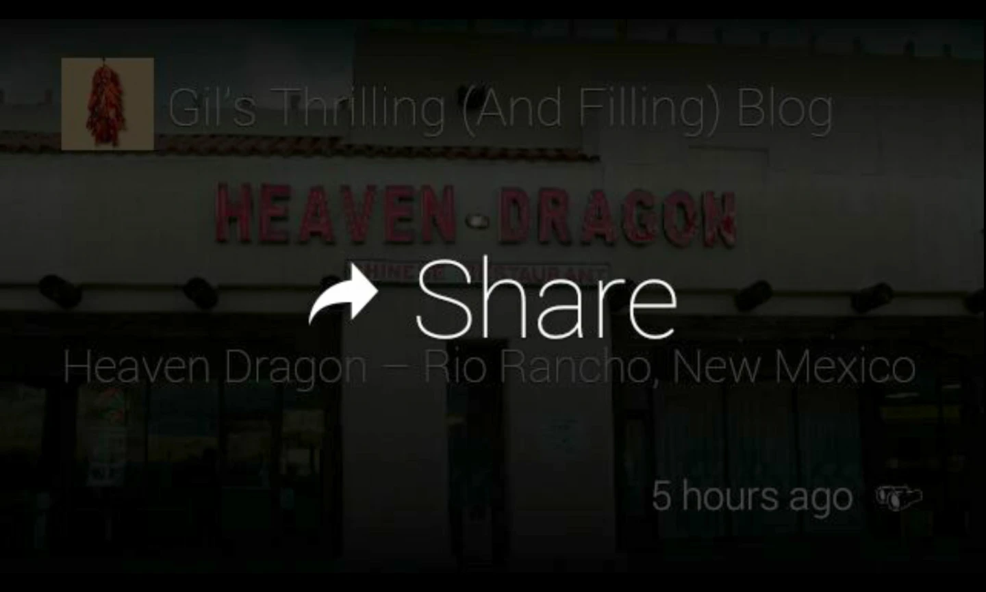 Many timeline cards let you easily share with friends