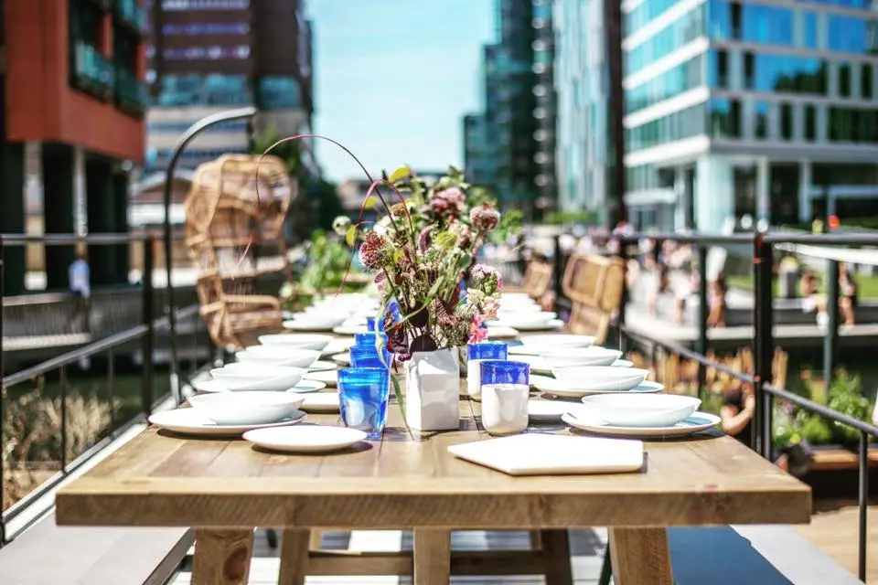 The Boathouse London features a large rooftop entertaining area ideal for alfresco dining